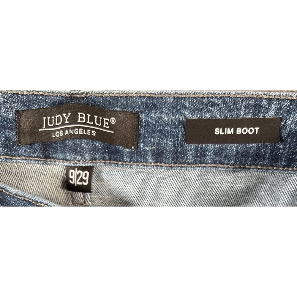 Judy Blue Jeans Womens 9/29 28x31 Blue Slim Bootcut Denim Stretch Tummy Control - Picture 7 of 12
